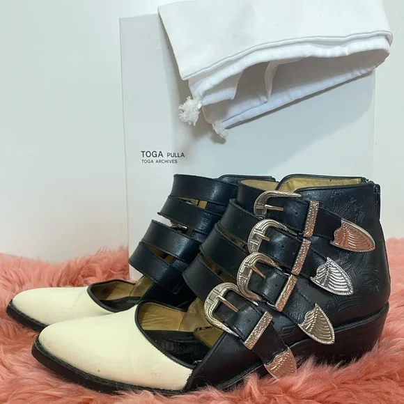TOGA PULLA Archive Western Buckle Boots sz 7 - Picture 2 of 7
